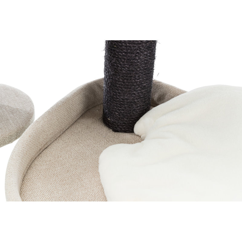 TRIXIE Vidor 28.3" Cat Tree, 2 Sisal Scratching Posts, Plush Hanging Hammock, Three Platforms with Removable Cushions