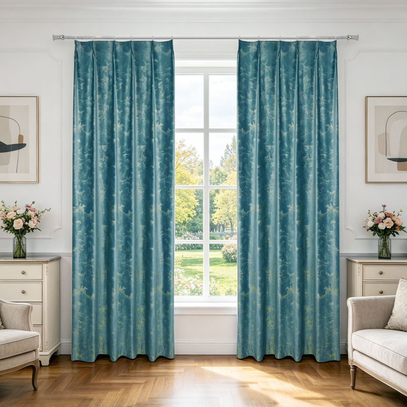 2pcs High-end American-style, Simple And Modern, Light Luxury, Nordic Curtain, Blackout, Full Shading For Bedrooms And Living Rooms, Finished Gilded Fabric