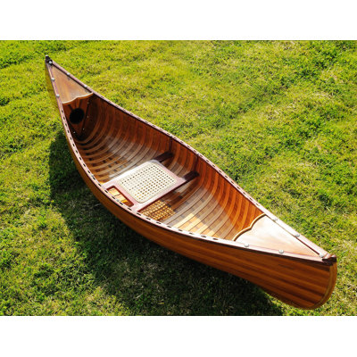 6 Ft Wooden Display-Only Canoe With Ribs