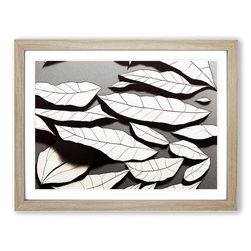 Flawless Leaf - Single Picture Frame Print, 46cm H x 64cm W x 2cm D, Oak