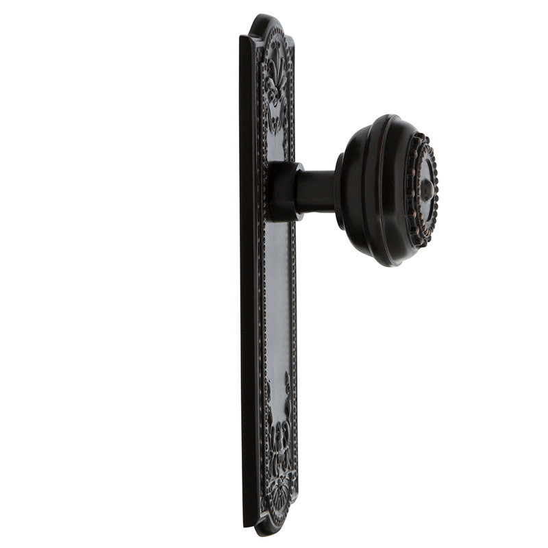 Meadows Plate with Meadows Door Knob, Timeless Bronze, 2-3/8"