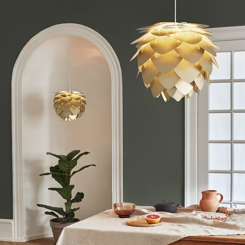 Estelle 1 - Light Unique/Statement Pendant, 18.9" H x 23.3" W, Black, Brushed Brass