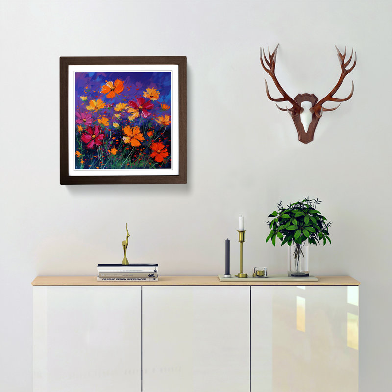 Cosmos Fauvism - Framed Print, Walnut