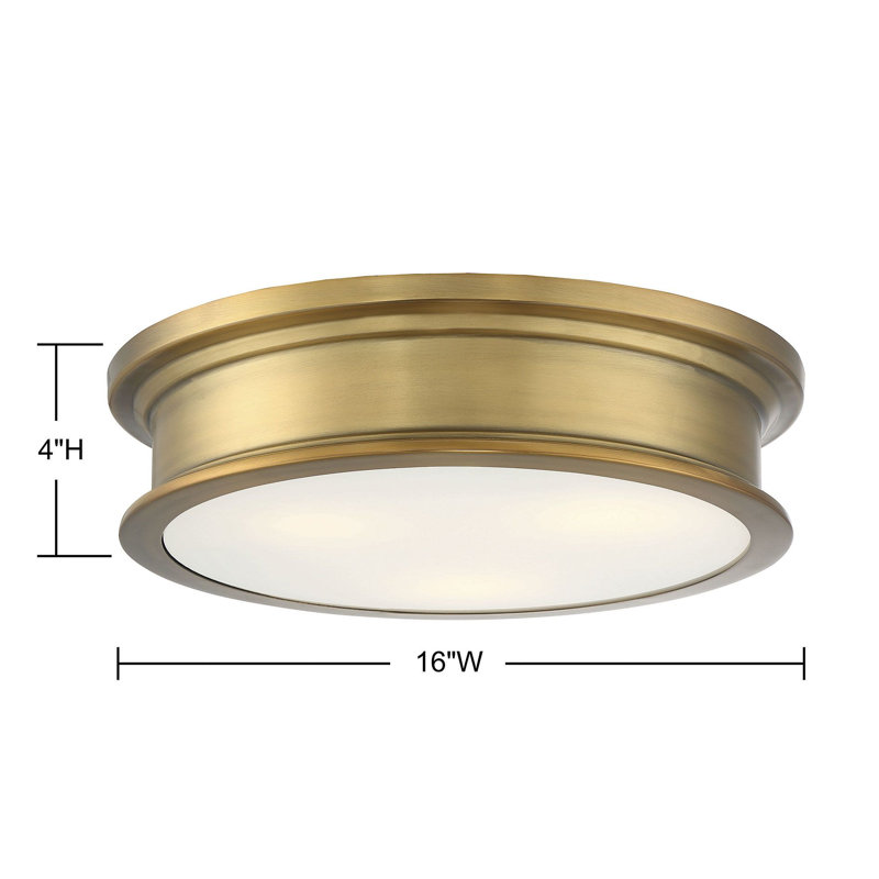 Rosanne 3 - Light 16" Flush Mount in Warm Brass, Warm Brass