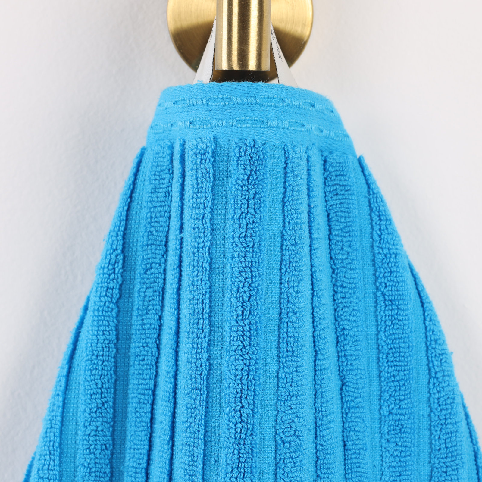 6-Piece Ribbed Cotton Towel Set, Azure