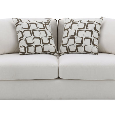 Yolanda Beige Chenille Loveseat W/4 Pillows