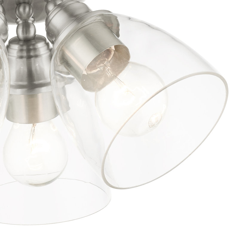 Plafonnier encastré 3 lumières 14,25 po Bargas, Nickel brossé