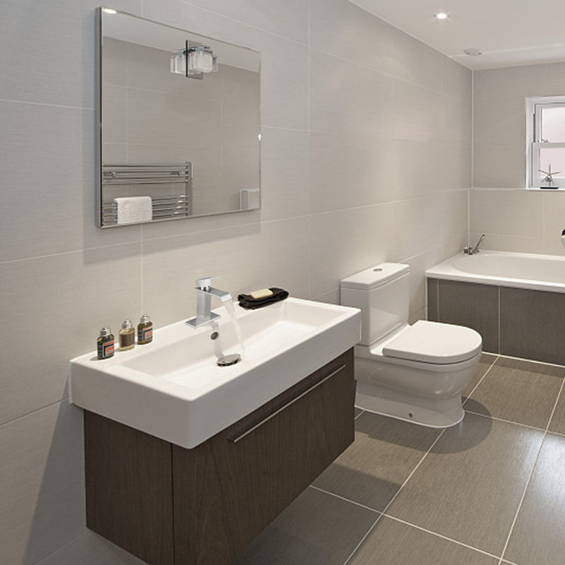 Robinet de salle de bain à un trou, Nickel brossé