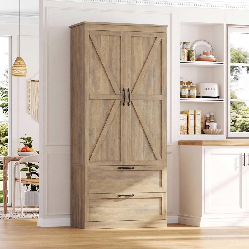 Bergeron 70.3'' Kitchen Pantry, Rustic Brown