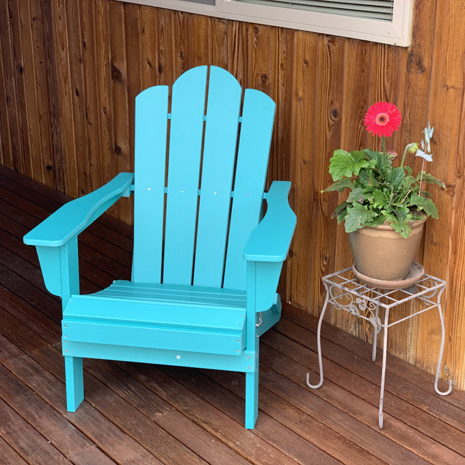 Wolak Foldable Outdoor Adirondack Chair - Gray