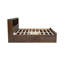 Lit plateforme très grand en bois avec tête de lit multi-rangement, ports USB et 2 tiroirs sous le lit-24033749