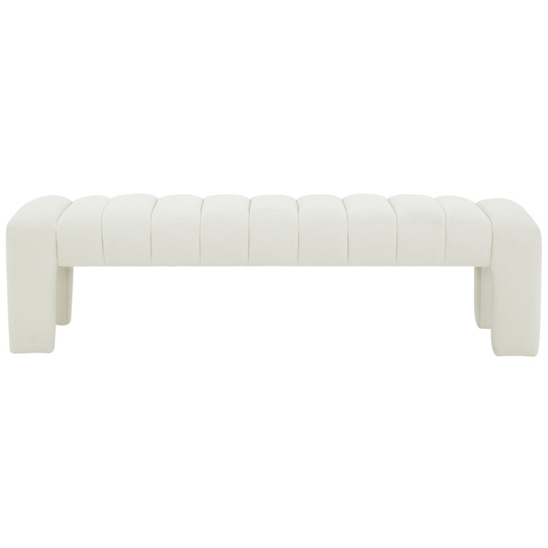 Bellisima Upholstered Bench, Ivory Boucle