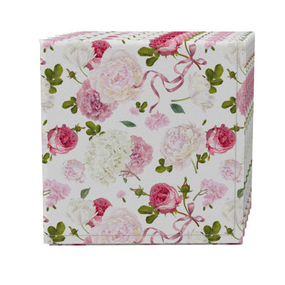Rectangular Floral Cotton Twill Tablecloth