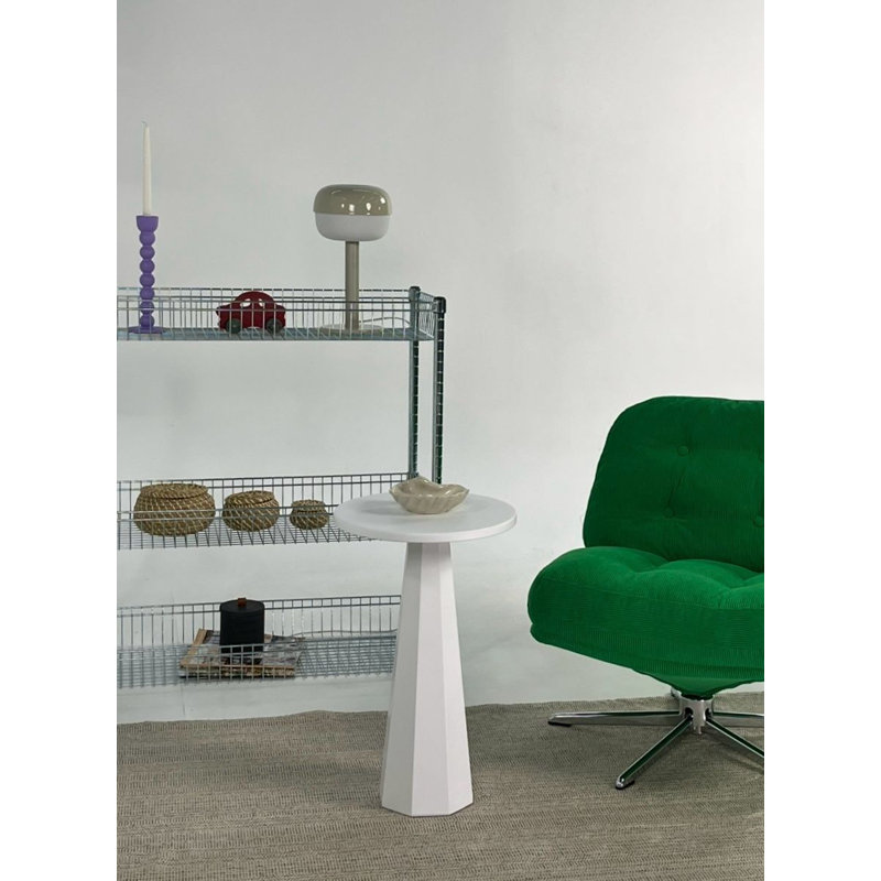 Modern White Side Table, 100% MDF, 13.8 x 22.4 x 13.8 inches | Thickness: 0.7 inches | Sleek Design Perfect for Living Room or Bedroom | Stylish & Functional Furniture for Any Space
