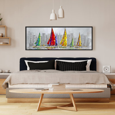Sailboats In The Wind Print On Canvas
