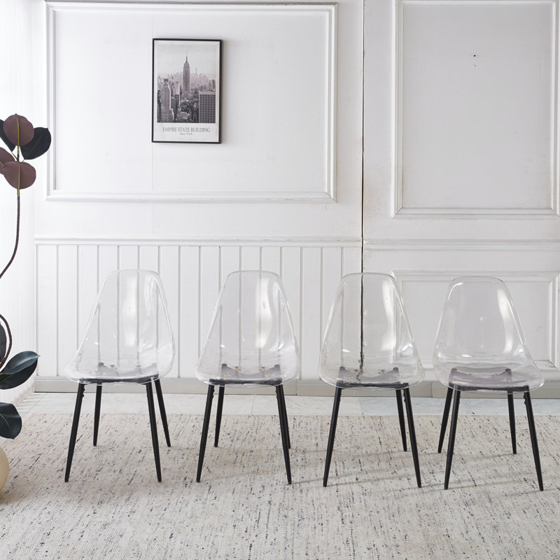Chaises de salle à manger noires modernes, structure en métal, conception élégante pour la cuisine