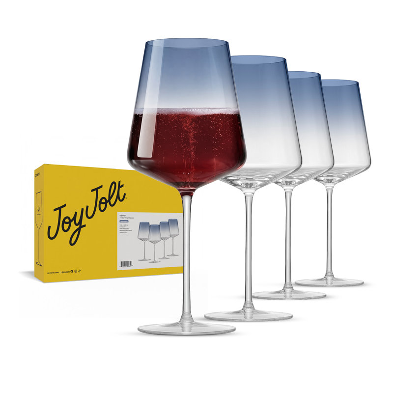 Verres à vin rouges Sidney - 19 oz - ensemble de 4 - dégradé bleu, 19 oz, Bleu