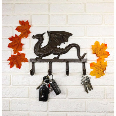 Legends Fantasy Sentinel Guardian Dragon 4 Pegs Wall Keys Hats Hook