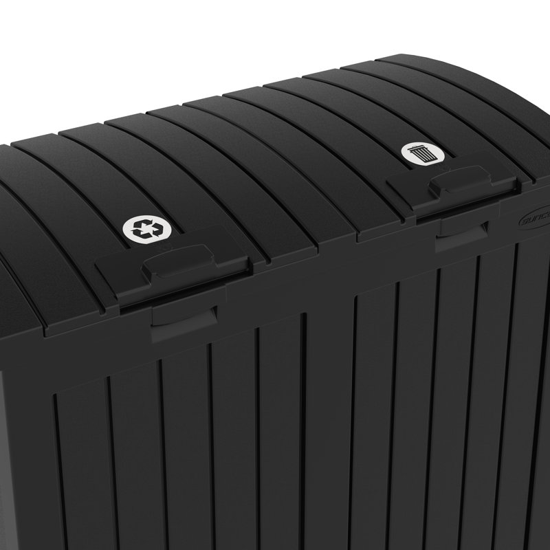 Resin Manual Lift Outdoor Trash/Recycling Bins - 66 Gallons