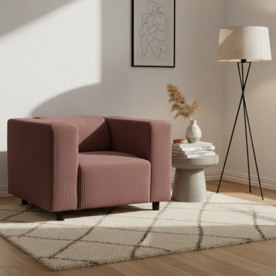Upholstered Corduroy Club Chair