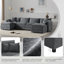 Canapé modulaire de 136 po en chenille modulaire avec assise profonde et large-1267375489
