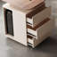 Bureau rectangulaire à 3 tiroirs en bois manufacturé brun noisette + blanc crème-108516516-108516517