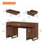  Ensemble de mobilier de bureau personnel: bureau de direction de 59 po avec station de charge et armoire de rangement, bibliothèque haute de 72 po, bureau d'ordinateur moderne et tablette de bibliothèque-122933758-128721377