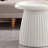 Magnesium Oxide Fluted Pedestal Side Table,   19.69" Diameter Round Accent Table