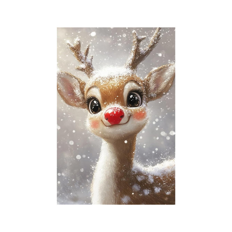 Art mural 24 po x 36 po Red Nose Reindeer
