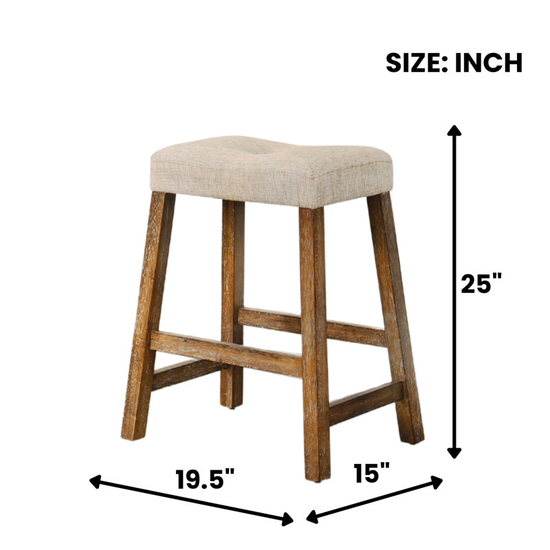 Ensemble de 2 tabourets de comptoir en bois rustique, tabouret de bar de ferme