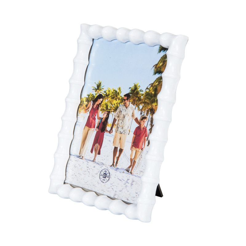 Cadre photo en bambou blanc, L 5,5 po x H 7,5 po