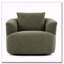 Fauteuil demi-tonneau pivotant en chenille avec coussin décoratif Chenille-697573826