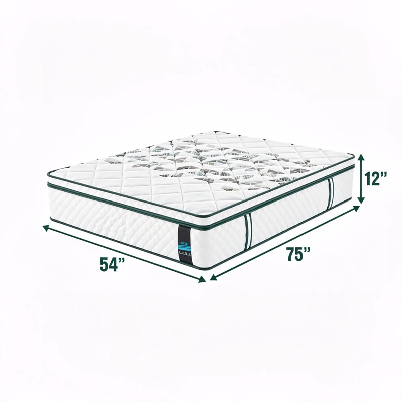 12"/14" Detachable 2-In-1 Gel Hybrid Mattress Pocket Spring For Motion Isolation,Medium Feel, Free Choice Of Hardness With Oeko-TEX & Certipur-US Certified,USA Made