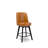 MINCETA Counter Height Bar Stools, 26" Swivel Bar Stools with Solid Wood Legs, Farmhouse Upholstered Barstools with Nailhead Trim Design for Kitchen Island, Home Bar, Performance Fabric, Gray-813899803-813899802