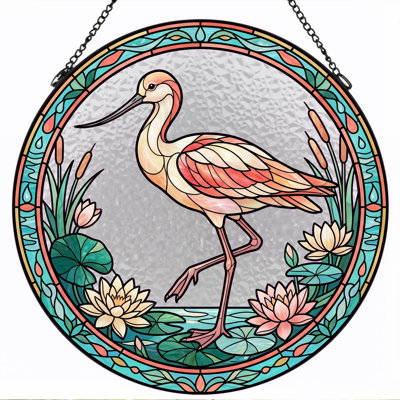 Panneau de vitrail en verre coloré, 7,8 heures