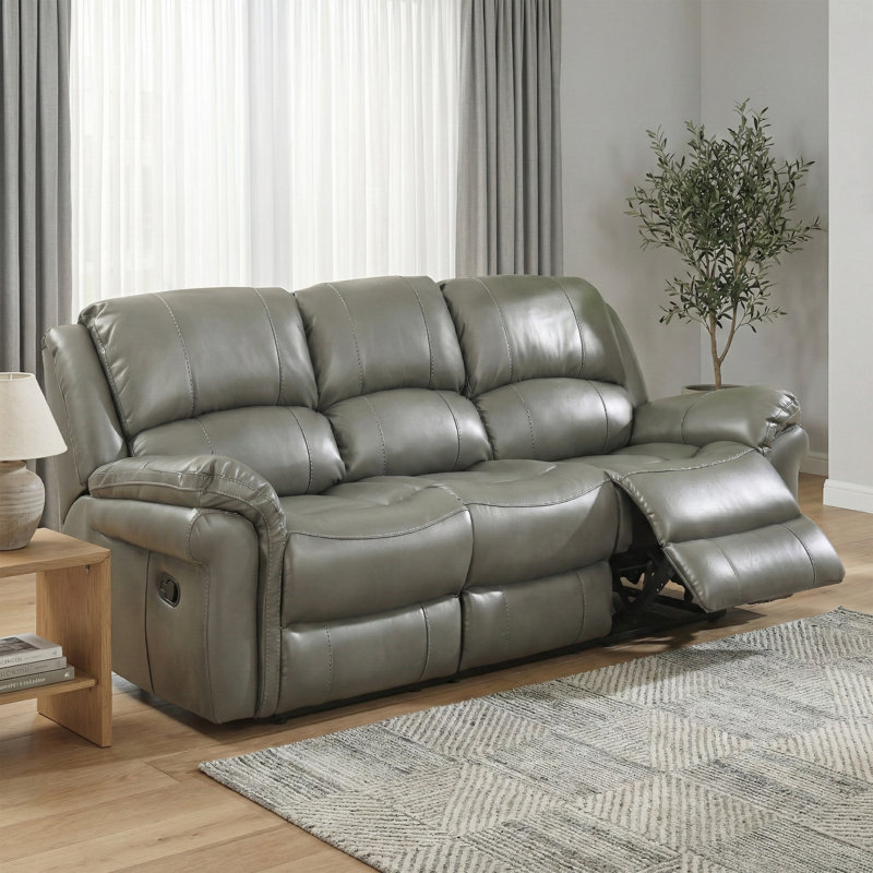 Arles 3 Seater Reclining Sofa, Grey, Manual