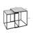 Ambor 55cm Glass Top Nesting Side Table for Living Room, Nest of Sofa Table with Metal Frame