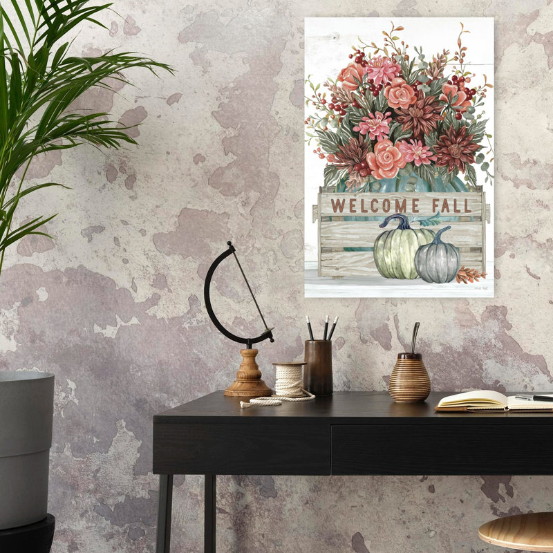 «Welcome Fall», art floral contemporain, H 24 po x l 16 po