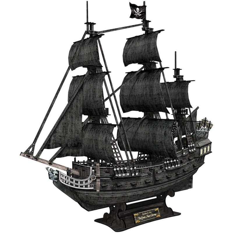 Maquette de cuirassé miniature - Le bateau-pirate de la reine Anne. Papercraft 3D casse-tête