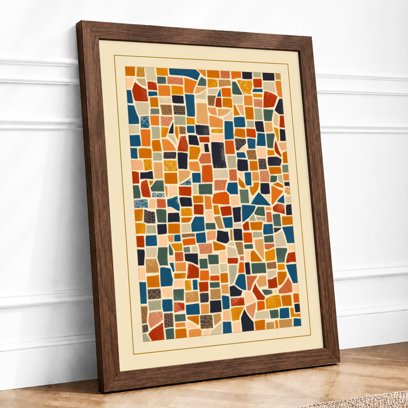 Coloured Tiles Modern - Print, Walnut, A1 - 84.1 x 59.4 cm