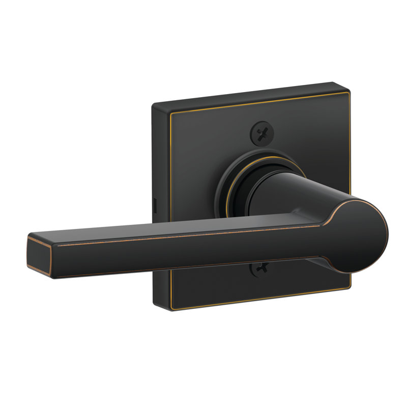 J Series Solstice Lever Non-Turning Lock with Collins Trim, Aged Bronze