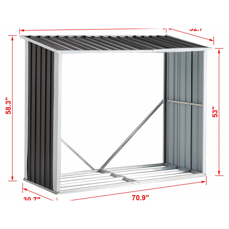 6 ft. W x 2.5 ft. D Metal Storage Shed, 6 ft. W x 3 ft. D