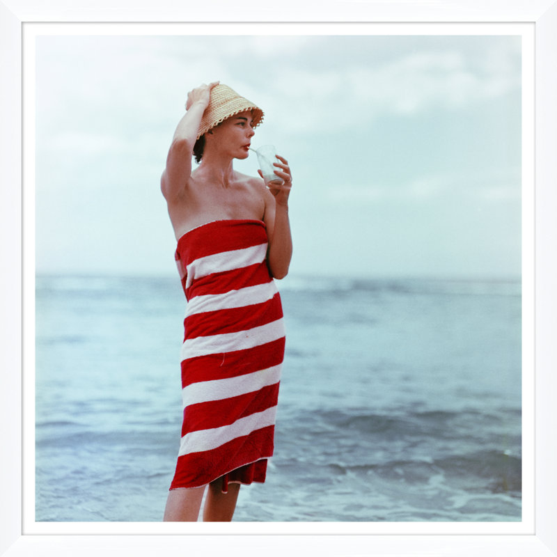 Pussyfooting Print by Slim Aarons, White Framed Paper, 36" H x 36" W x 1.5" D