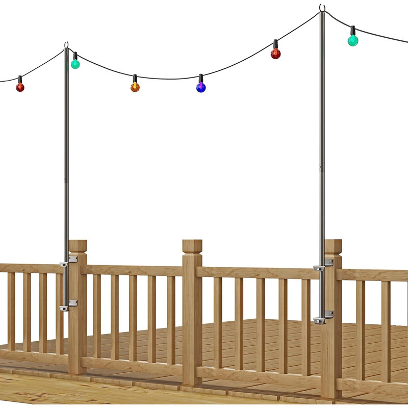 Ensemble de 2 supports pour poteau de lumières en acier inoxydable de 6,5 pi