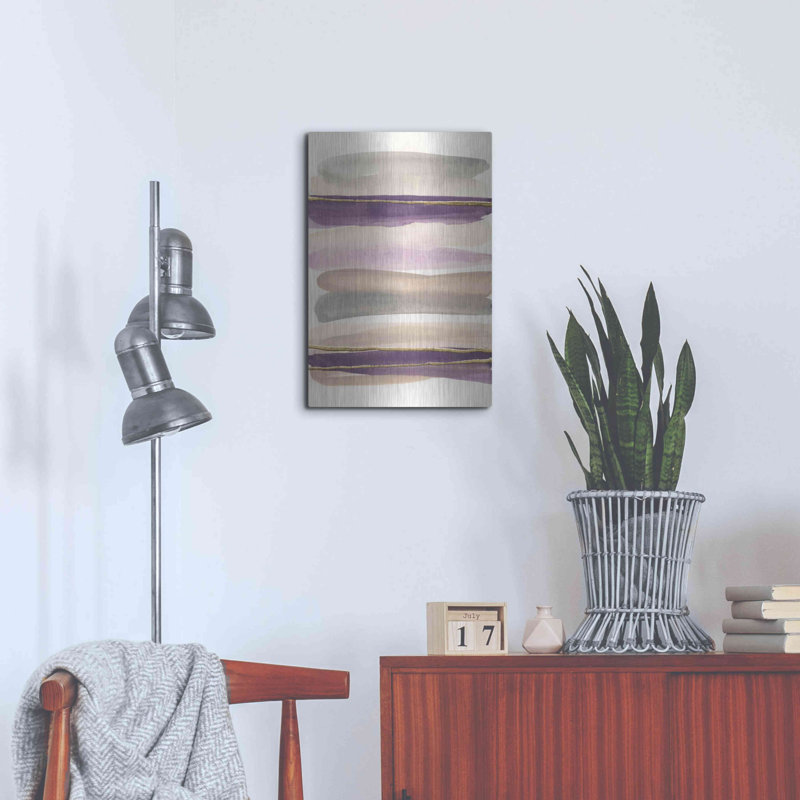 Red Barrel Studio® «Gilded Amethyst I» par Chris Paschke, art mural en métal, H 24 po x l 16 po