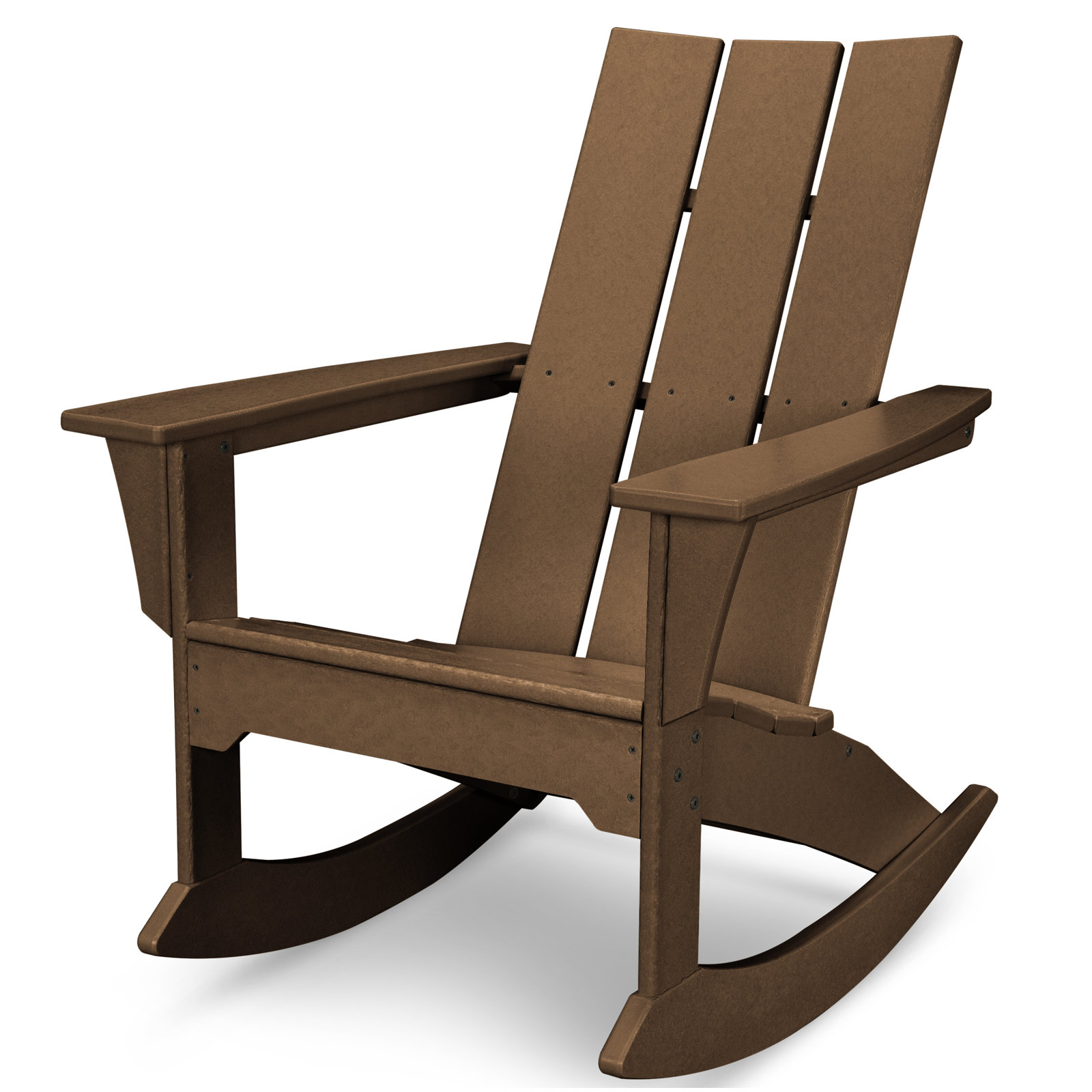 POLYWOOD® Modern Rocking Adirondack Chair, Teak