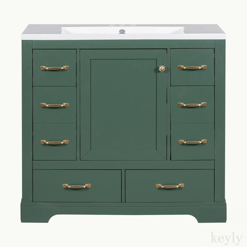 Meuble-lavabo simple 36 po avec plateau en céramique Evera