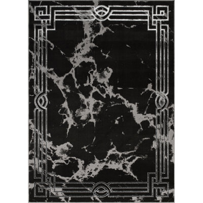 Monaco Series Abrstract Black/Gray/Ivory/Beige Area Rug