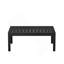 45" All-Weather Aluminum Outdoor Coffee Table, Slatted Black Patio Side Table