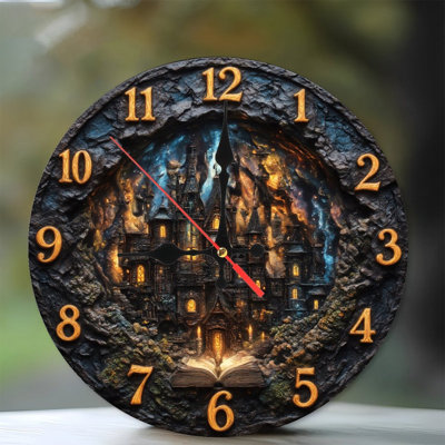 Fantaisie château horloge livre magique 